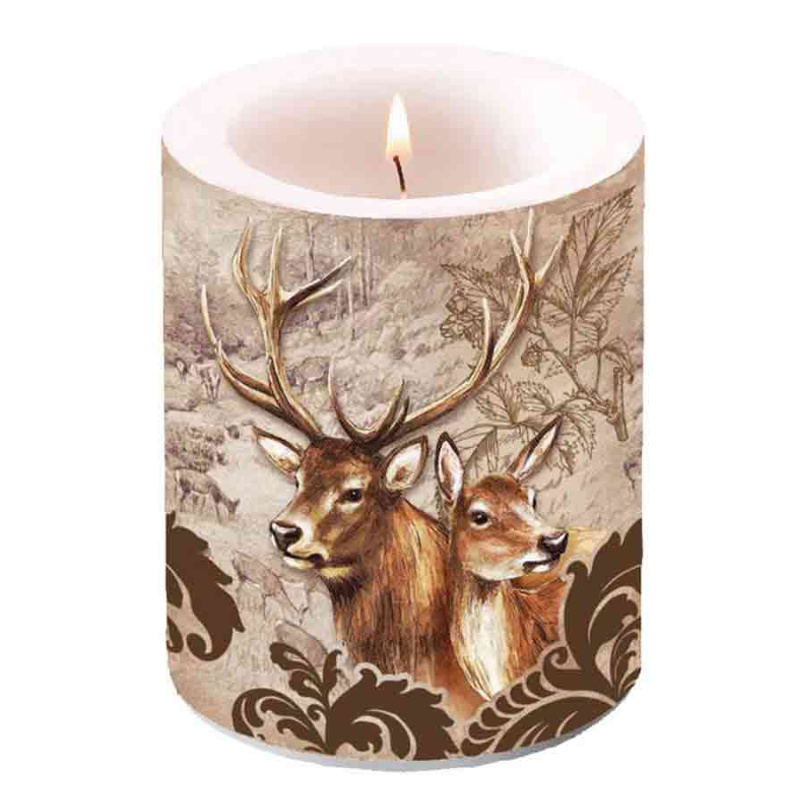 Stumpenkerze Hirsche