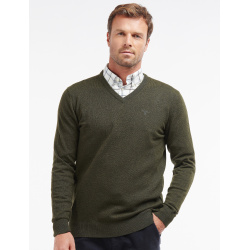 BARBOUR Essential Lambswool V Ausschnitt Seaweed Green