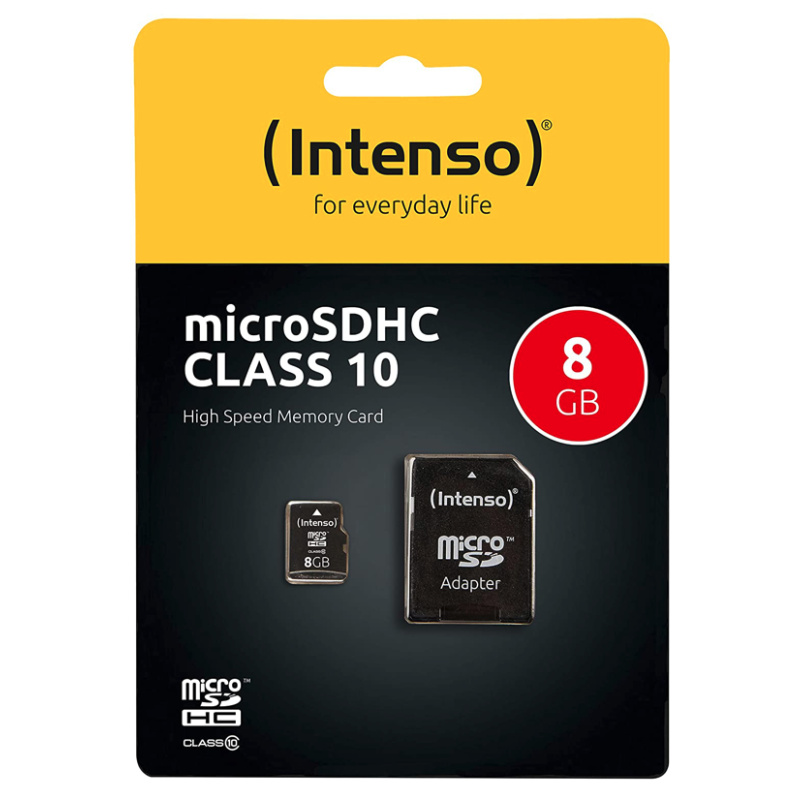 Intenso Micro SDHC 8GB Class 10 Speicherkarte inkl....