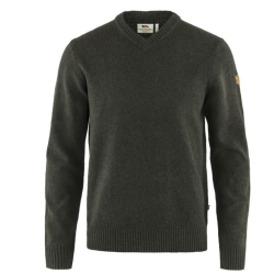 FJÄLLRÄVEN Pullover Övik V Sweater Dark Olive