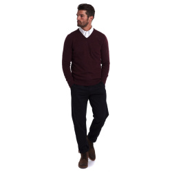 BARBOUR Essential Lambswool V Ausschnitt Merlot