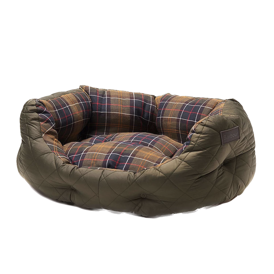 BARBOUR Quilted Dog Bed 24 Hundebett MINI Olive Check