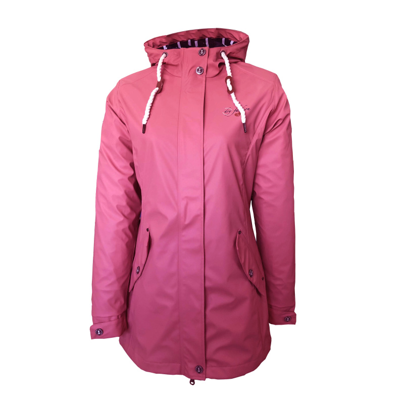 DRY FASHION PU Damen Mantel Kiel dunkle Beere