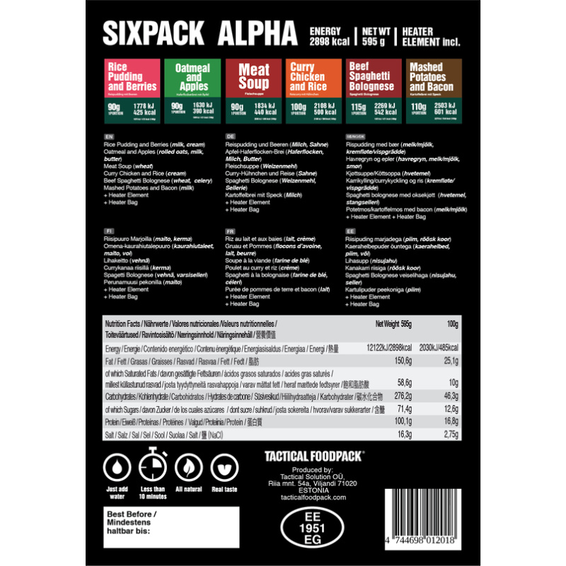 TACTICAL FOODPACK Sixpack ALPHA 595g