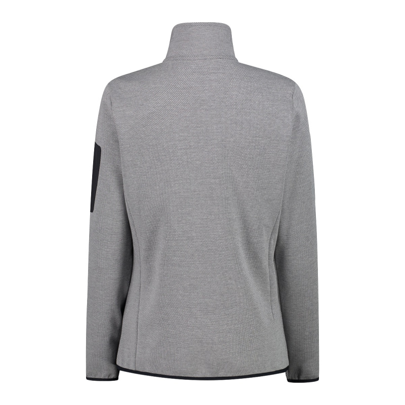 CMP Damen Jacke Knit-Tech-Fleece mit Inner Layer aus Mesh Bianco Graffite