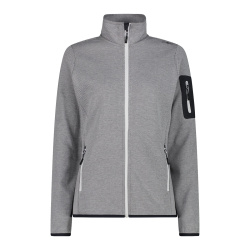 CMP Damen Jacke Knit-Tech-Fleece mit Inner Layer aus Mesh Bianco Graffite