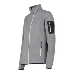 CMP Damen Jacke Knit-Tech-Fleece mit Inner Layer aus Mesh Bianco Graffite