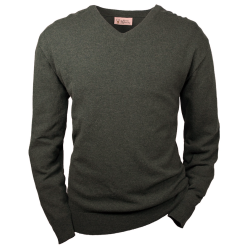 HUBERTUS Pullover Lambswool mit V- Auschnitt Oliv