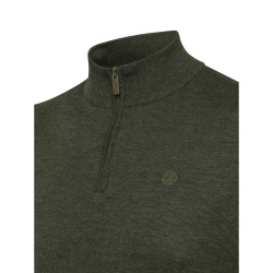 BERETTA Merino Half Zip Pullover Moosgrün