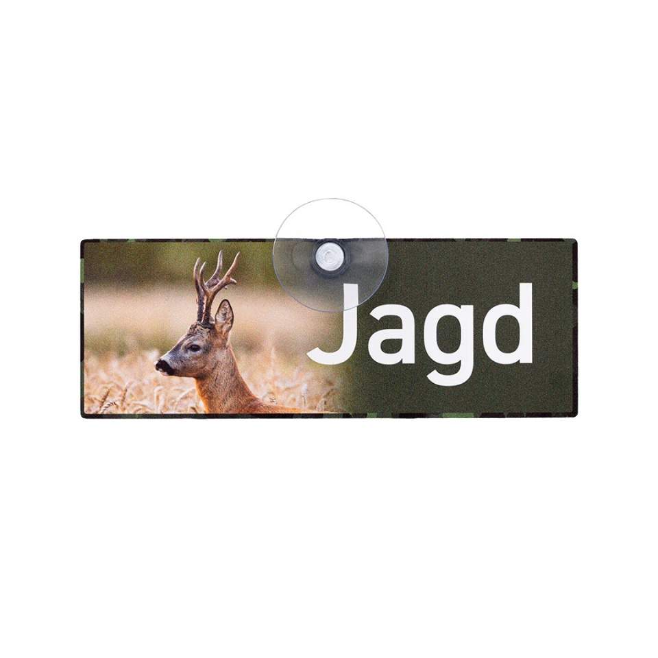 WILDE HILDE Jagdschild mit Saugnapf "JAGD" Rehbock