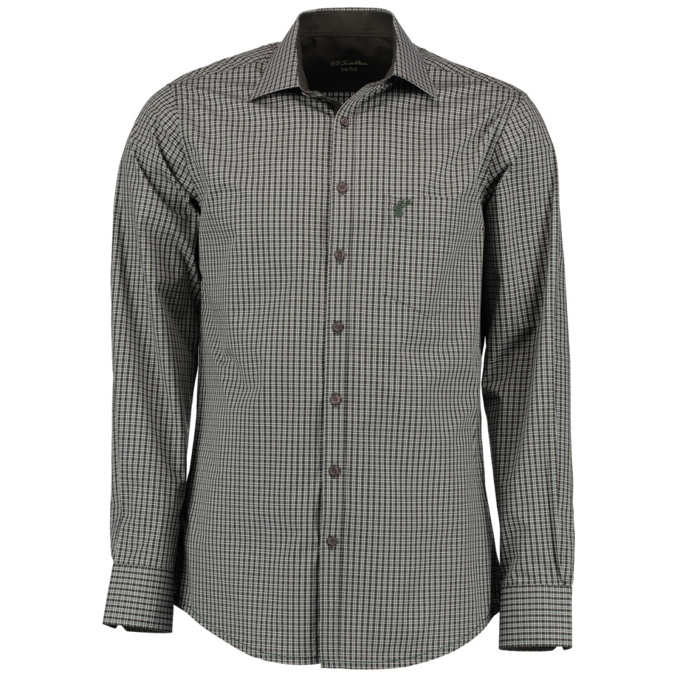 OS TRACHTEN Herrenhemd 1/1 Arm Slim Fit Grün