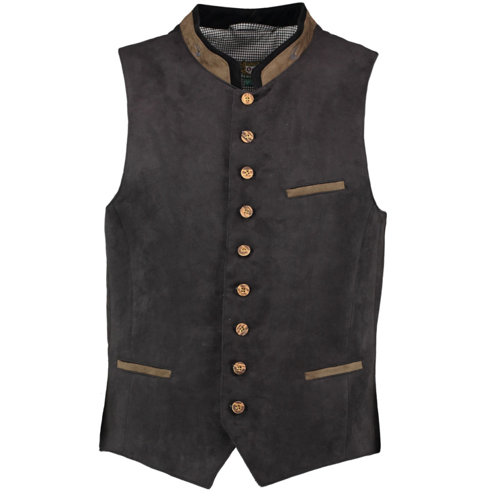 OS TRACHTEN Herrenweste 3 Leistentaschen Anthrazit