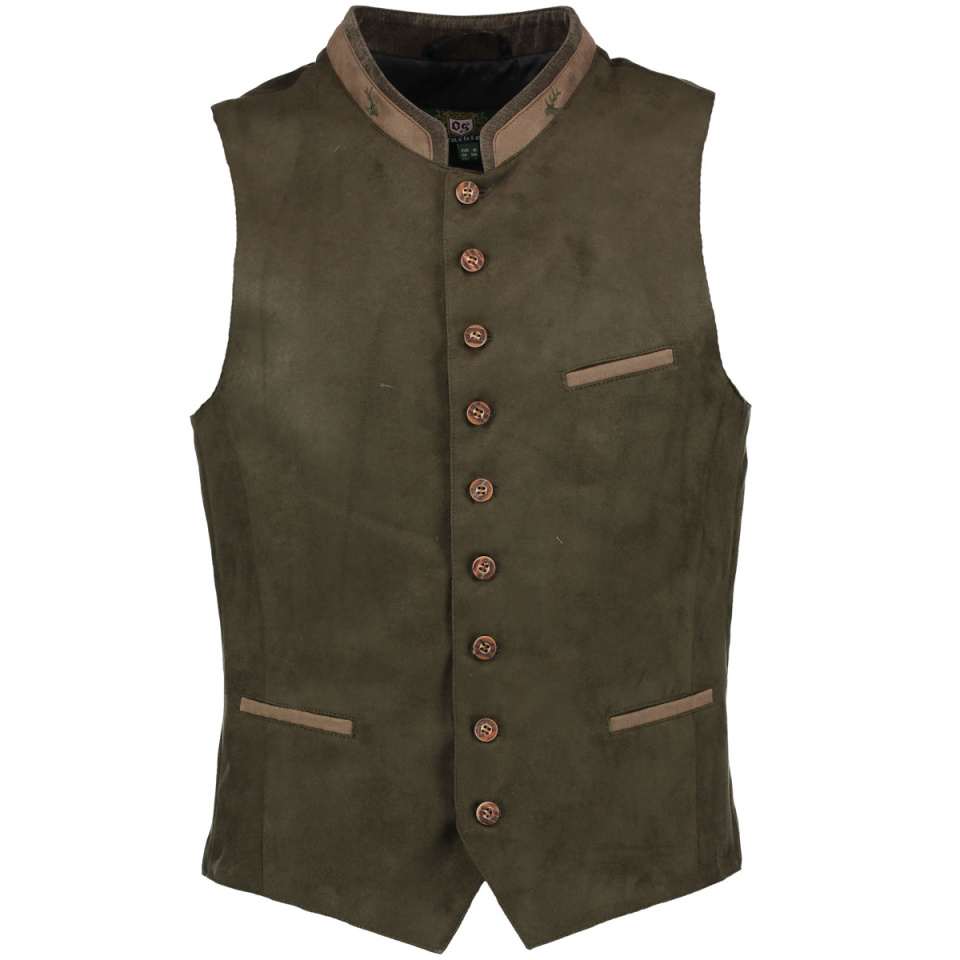 OS TRACHTEN Herrenweste 3 Leistentaschen Dunkelgrün