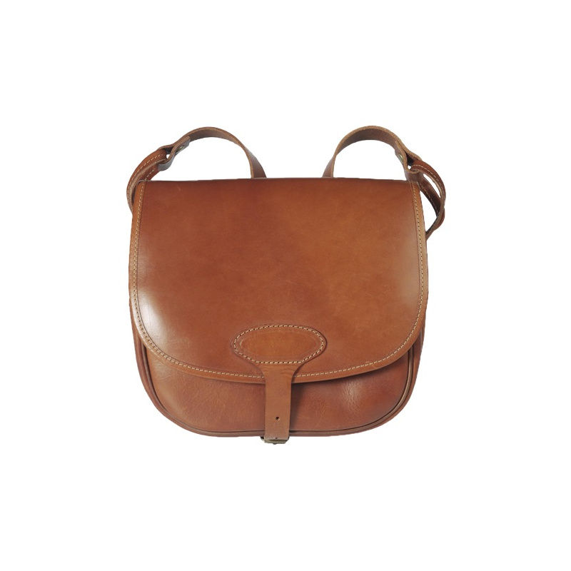 JAGDTASCHE aus hochwertigem Sattelleder mit Vortasche Braun