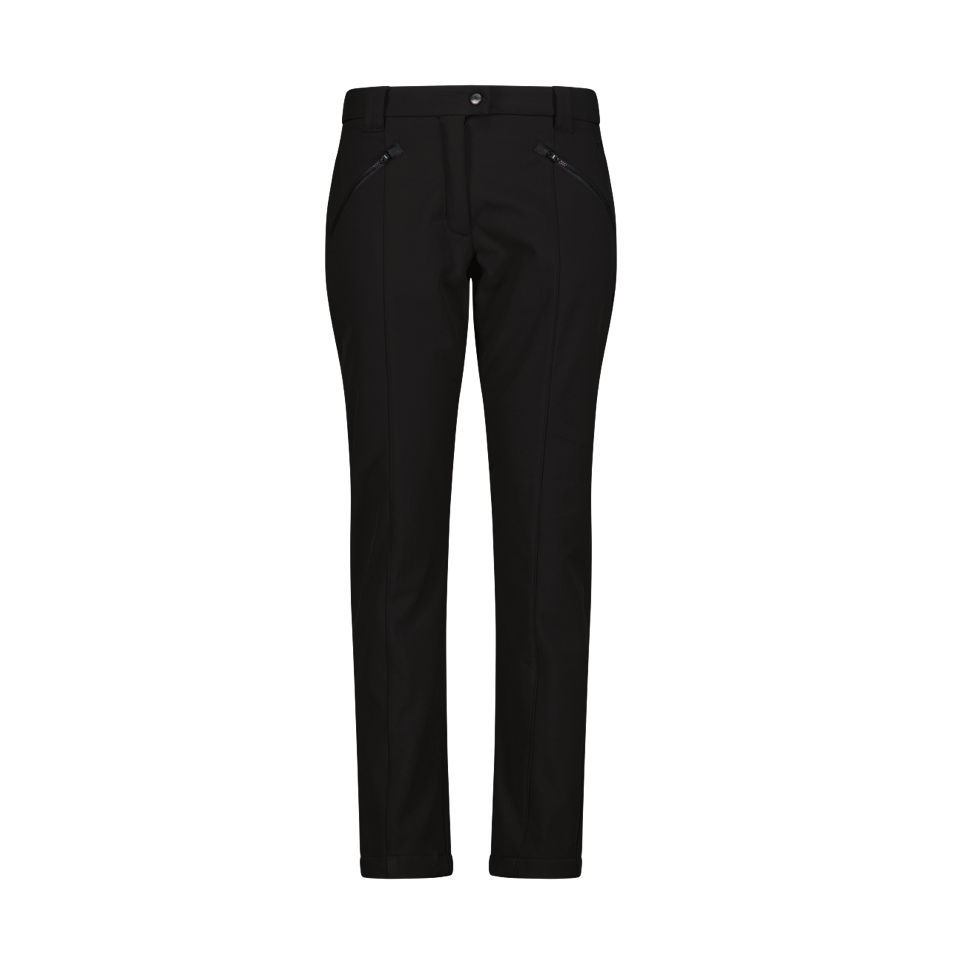 CMP Damen Hose aus Softshell mit sichtbarer Naht vorne Schwrarz