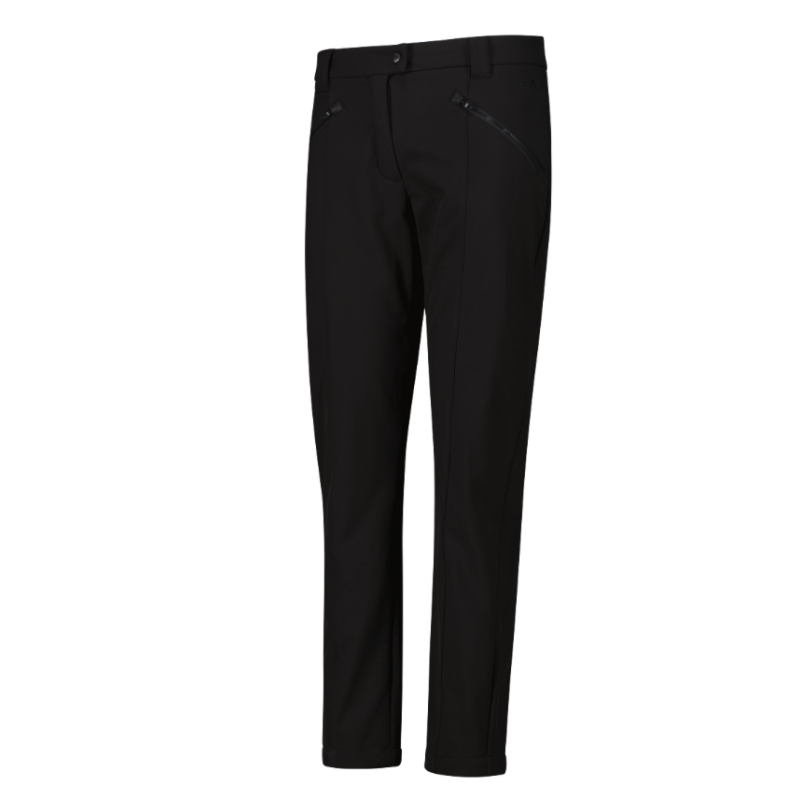 CMP Damen Hose aus Softshell mit sichtbarer Naht vorne Schwrarz