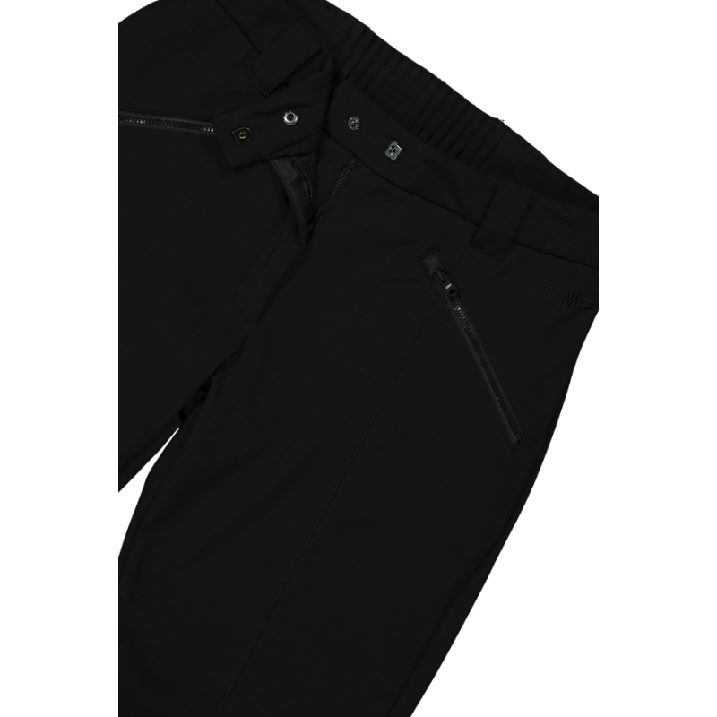 CMP Damen Hose aus Softshell mit sichtbarer Naht vorne Schwrarz