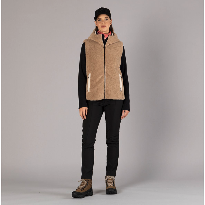 CMP Damen Hose aus Softshell mit sichtbarer Naht vorne Schwrarz