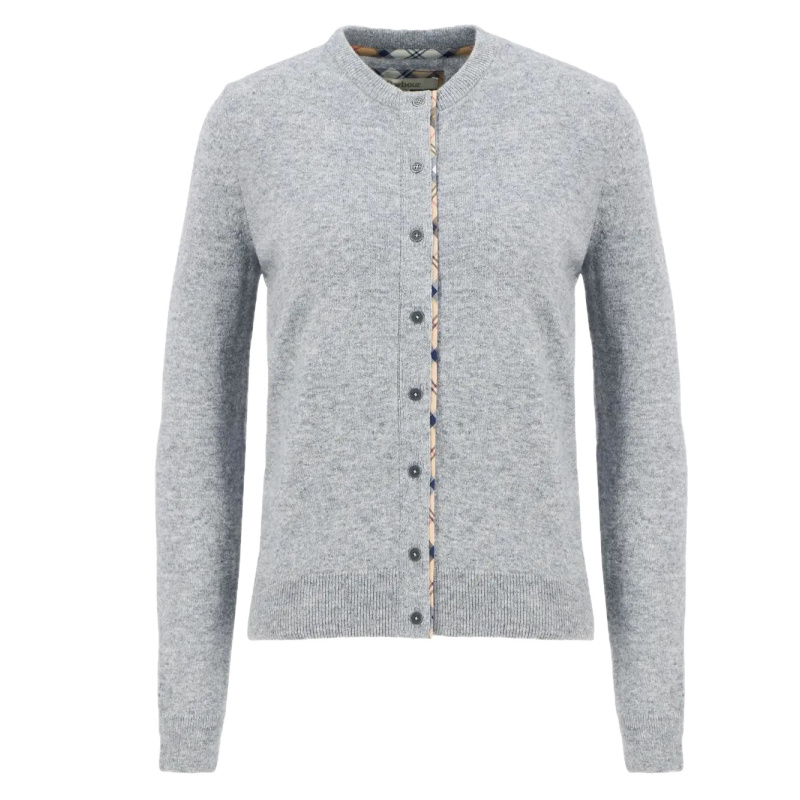 BARBOUR Cardigan Pendle Grey Marl/Hessian Tartan