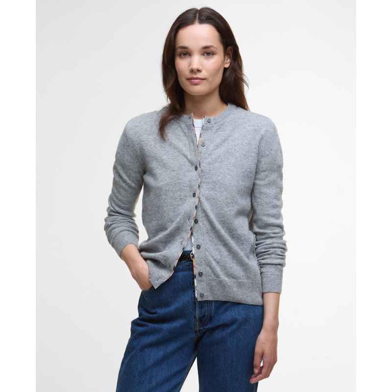 BARBOUR Cardigan Pendle Grey Marl/Hessian Tartan