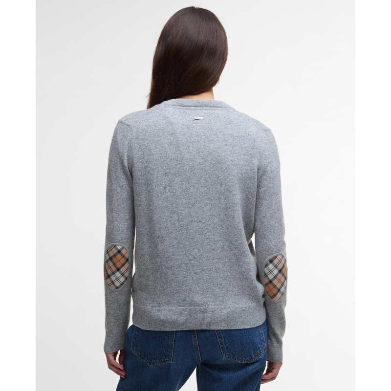 BARBOUR Cardigan Pendle Grey Marl/Hessian Tartan