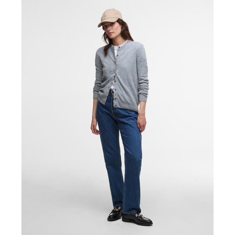 BARBOUR Cardigan Pendle Grey Marl/Hessian Tartan