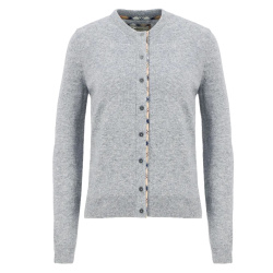 BARBOUR Cardigan Pendle Grey Marl/Hessian Tartan