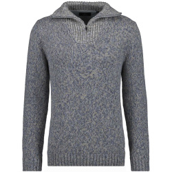 RAGMAN Strickpullover mit Troyer-Kragen Schilf Melange