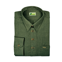 SKOGEN Hemd Flausch uni meliert Paspel/ Beinknopf