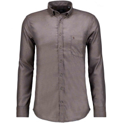 RAGMAN Uni-Hemd Ceramica, Button-down-Kragen dunkelbraun