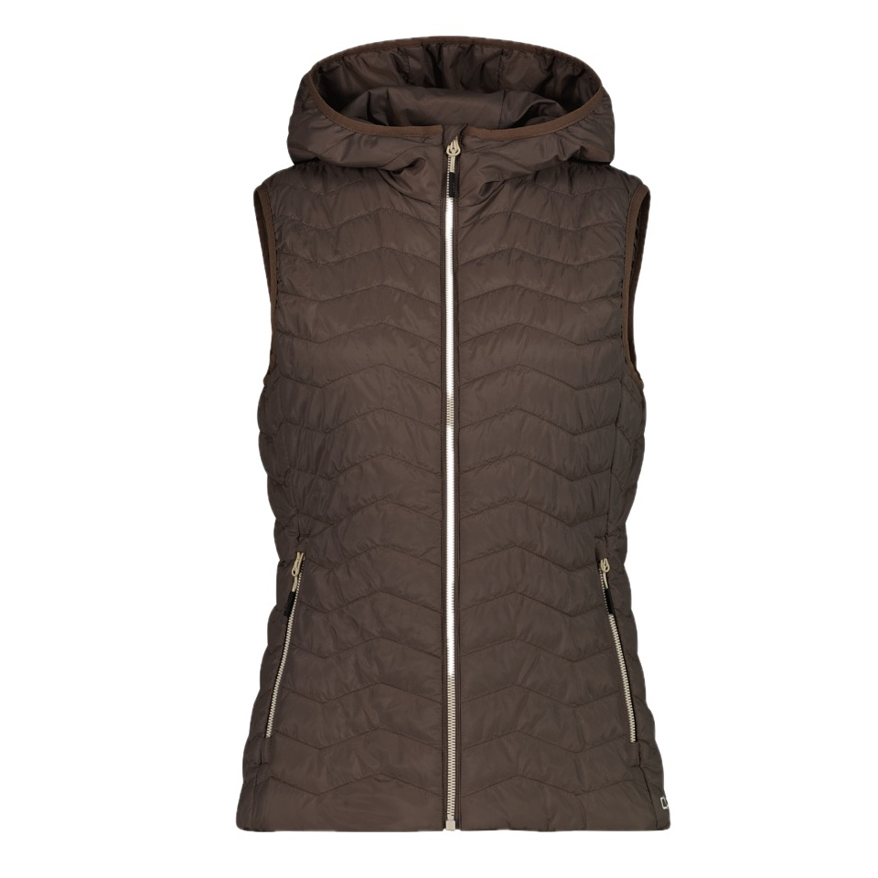 CMP Wattierte Weste mit Kapuze für Damen Braun