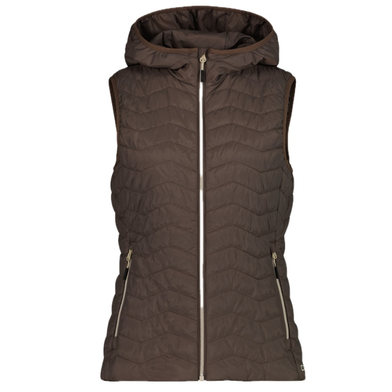 CMP Wattierte Weste mit Kapuze für Damen Braun