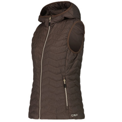 CMP Wattierte Weste mit Kapuze für Damen Braun