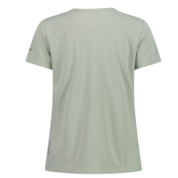 CMP Damen-T-Shirt aus Piqué mit Print vorne Pistacchio