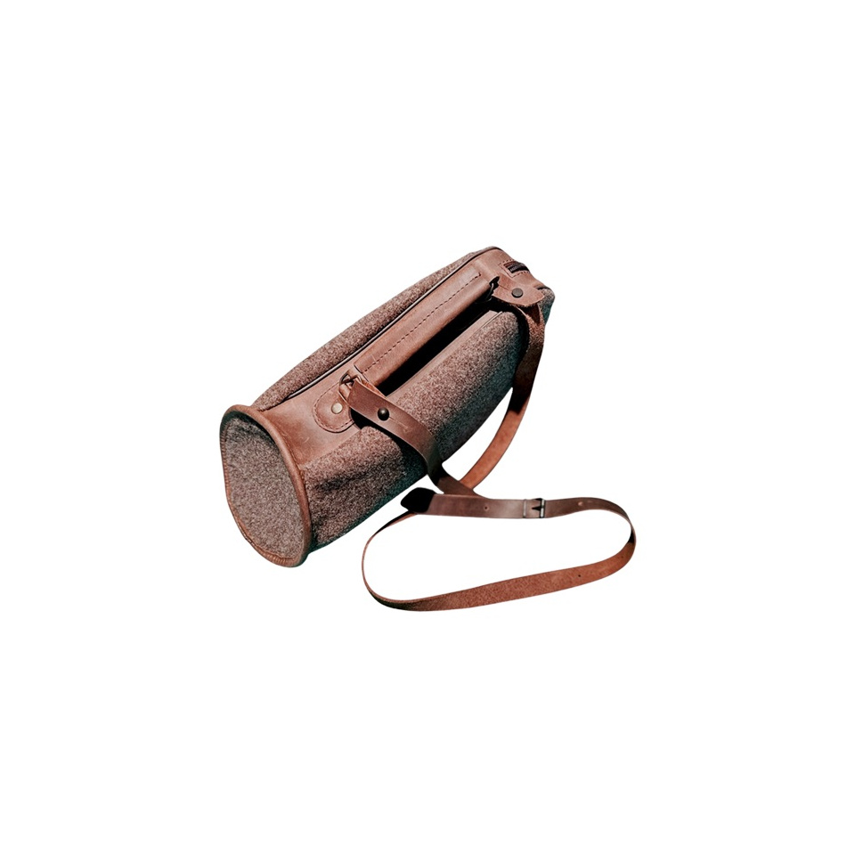 Jagdhorntasche aus Wollfilz mit Leder