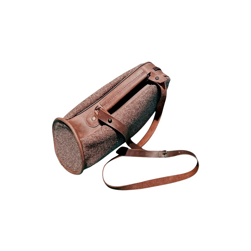 Jagdhorntasche aus Wollfilz mit Leder