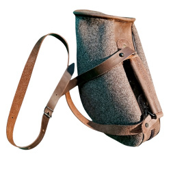 Jagdhorntasche aus Wollfilz mit Leder