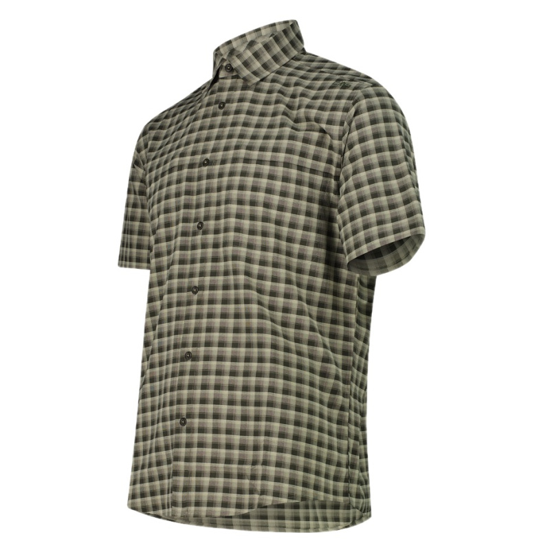 CMP Kurzärmliges Hemd mit Karomuster für Herren Sage/ Pine