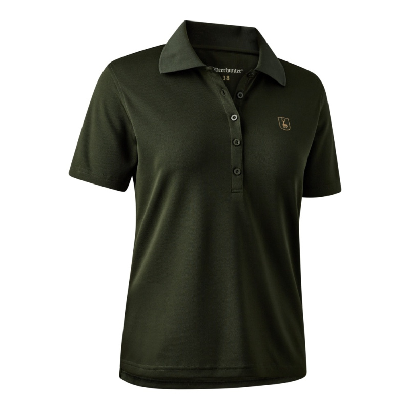 DEERHUNTER Lady Climate Poloshirt mit 37.5® Technology Oliv