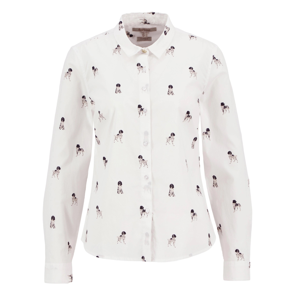 BARBOUR Bluse Brambles Tailored Sketched Dog Print