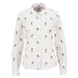 BARBOUR Bluse Brambles Tailored Sketched Dog Print