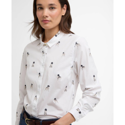 BARBOUR Bluse Brambles Tailored Sketched Dog Print