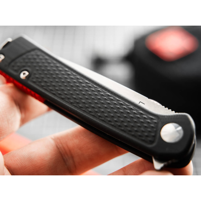 BÖKER Fire Ant Black Profi Taschenmesser 42a konform mit Flipper Klinge, Griff schwarz mit Pinzette & Clip