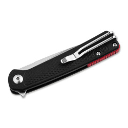 BÖKER Fire Ant Black Profi Taschenmesser 42a konform mit Flipper Klinge, Griff schwarz mit Pinzette & Clip