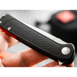 BÖKER Fire Ant Black Profi Taschenmesser 42a konform mit Flipper Klinge, Griff schwarz mit Pinzette & Clip