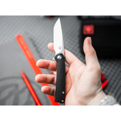 BÖKER Fire Ant Black Profi Taschenmesser 42a konform mit Flipper Klinge, Griff schwarz mit Pinzette & Clip